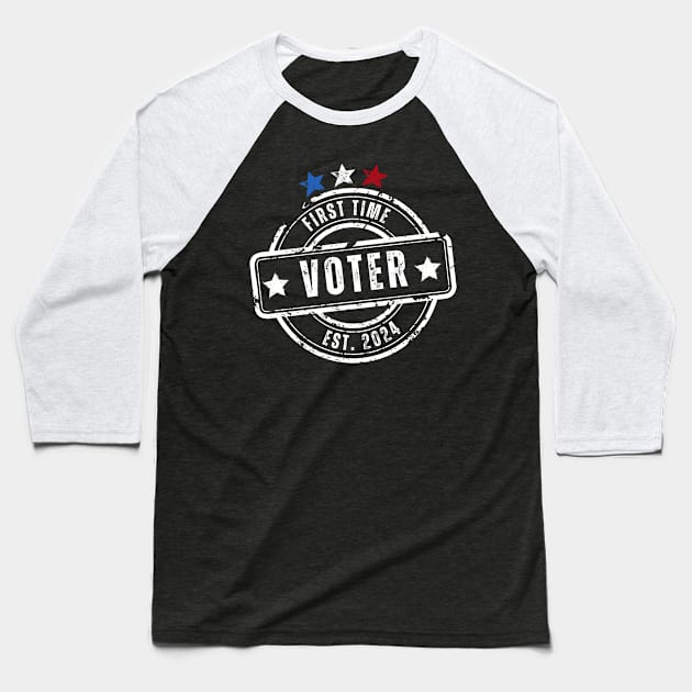 First Time Voter 2024 Baseball T-Shirt by stressless